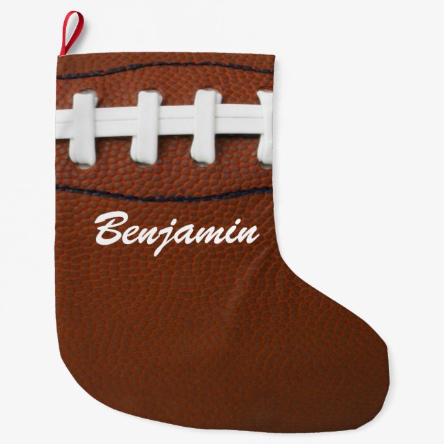 Grande Chaussette De Noël Conception de Football Grand Stocking de Noël (Devant)