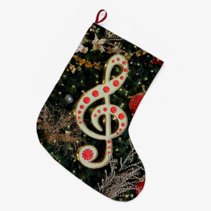Grande Chaussette De Noël Conception musicale de bas de Noël