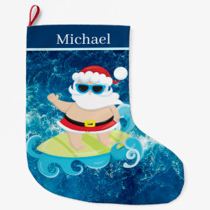 Grande Chaussette De Noël cool Beach surf Père Noël Small 