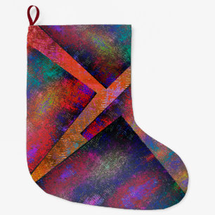 Grande Chaussette De Noël Couche d'images rustiques irrégulières