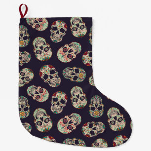 Grande Chaussette De Noël Crânes à sucre