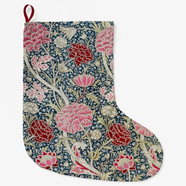 Grande Chaussette De Noël Cray Motif (par William Morris) (Devant)