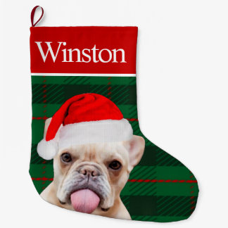 Grande Chaussette De Noël Custom Pet Dog Photo Holiday Personalized Frenchie