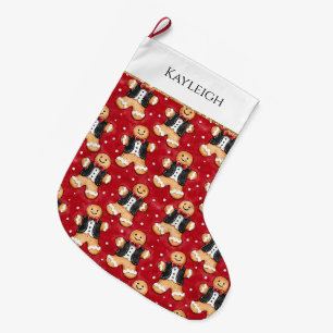 Grande Chaussette De Noël Cute pain d'épices hommes à Tuxedos Noël