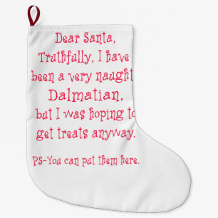 Grande Chaussette De Noël Dalmate vilain
