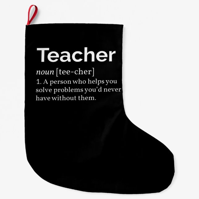 Grande Chaussette De Noël Définition de l'enseignant (Devant)