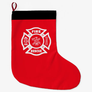 Grande Chaussette De Noël Délivrance du feu de sapeur-pompier
