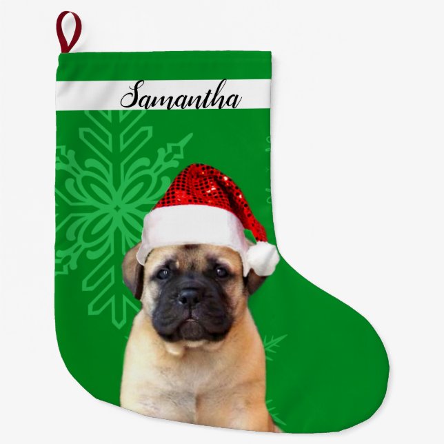 Grande Chaussette De Noël Densité du chien des Bullmastiff de Noël (Devant)