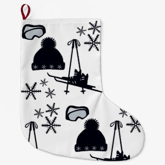 Grande Chaussette De Noël Design de neige de différents objets