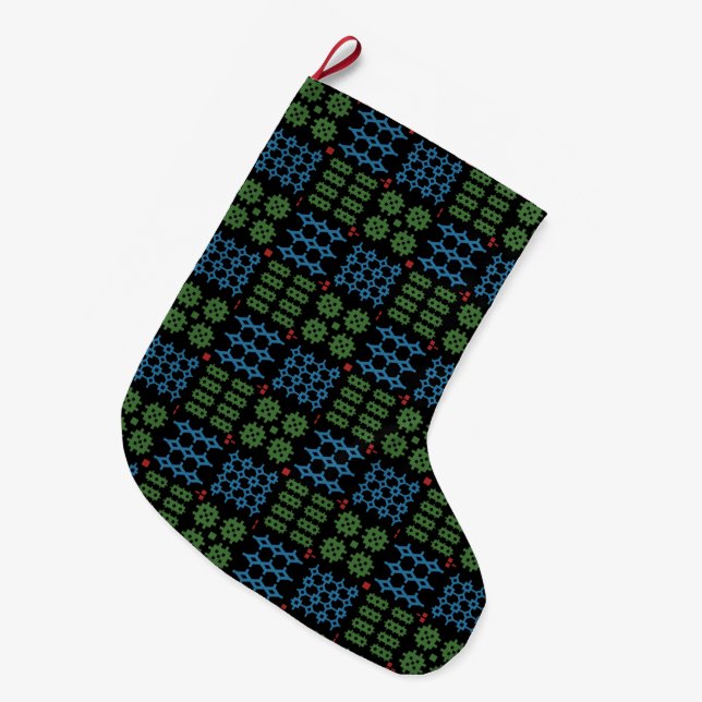 Grande Chaussette De Noël Design de tapisserie galloise (Devant (Accrochage))