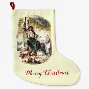 Grande Chaussette De Noël Dickens vintage Un chant de Noël Célébrer