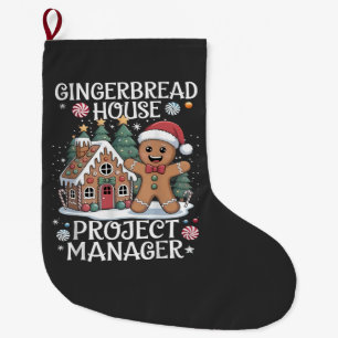 Grande Chaussette De Noël Directeur de projet Maison en pain d'épices Noël d