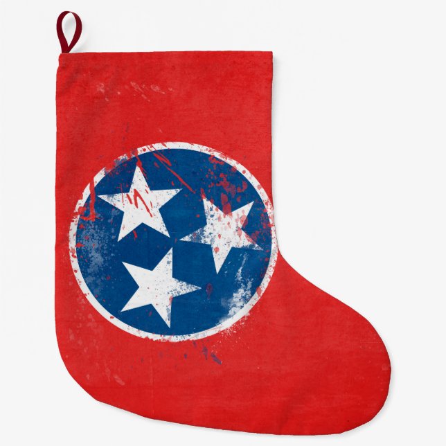 Grande Chaussette De Noël Distressed Tennessee Flag (Devant)