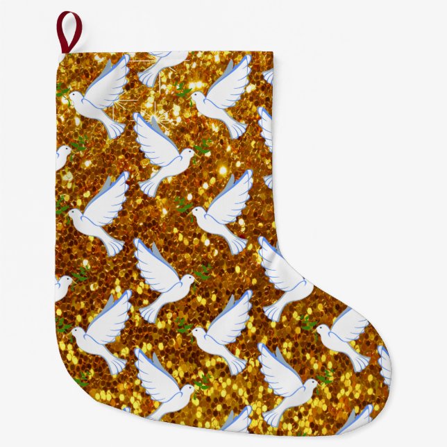 Grande Chaussette De Noël Doves (Devant)