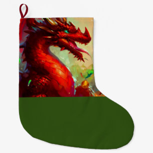 Grande Chaussette De Noël Dragon de Noël 1