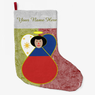 Grande Chaussette De Noël Drapeau ange des Philippines ou philippin
