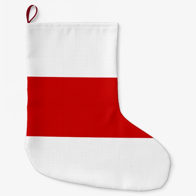 Grande Chaussette De Noël Drapeau biélorusse (rouge et blanc) (Devant)