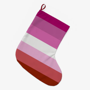 Grande Chaussette De Noël Drapeau de fierté lesbienne (Origine)