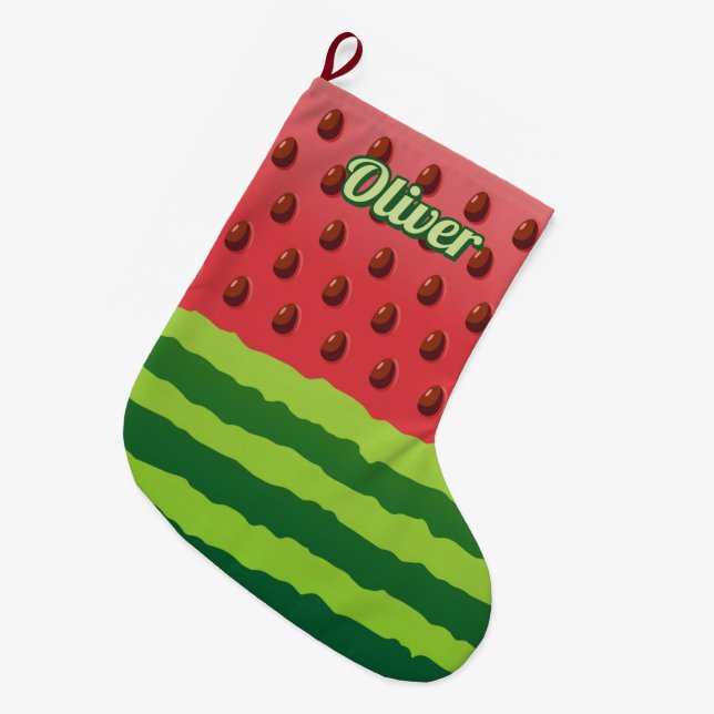 Grande Chaussette De Noël Drapeau de la pastèque Lieu de Noël (Devant (Accrochage))