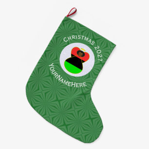 Grande Chaussette De Noël Drapeau de Noël ange personnalisé de la diaspora a