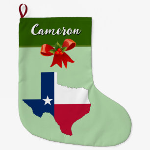 Grande Chaussette De Noël Drapeau de Noël de l'État du Texas