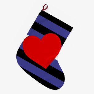 Grande Chaussette De Noël Drapeau et cœur de fierté en cuir