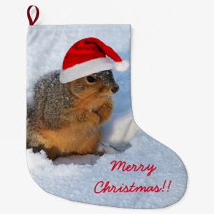 Grande Chaussette De Noël Écureuil de vacances