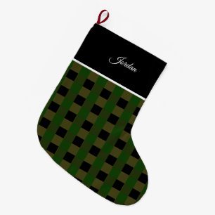 Grande Chaussette De Noël Élégant Pine Vintage Sap Buffalo Nom de la plaque