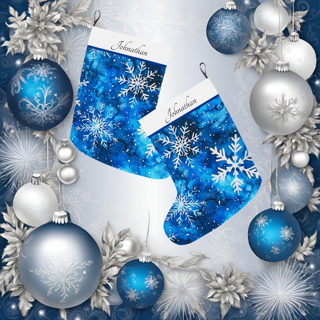 Grande Chaussette De Noël Élégant Snowflake Noël Stocker (Create memories with our elegant mantel stockings)