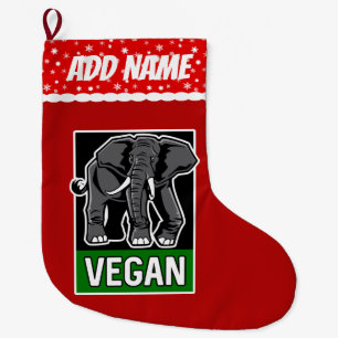 Grande Chaussette De Noël Éléphant végétalien