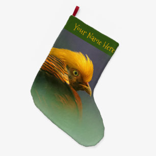 Grande Chaussette De Noël Émergent du vert : faisan d'or