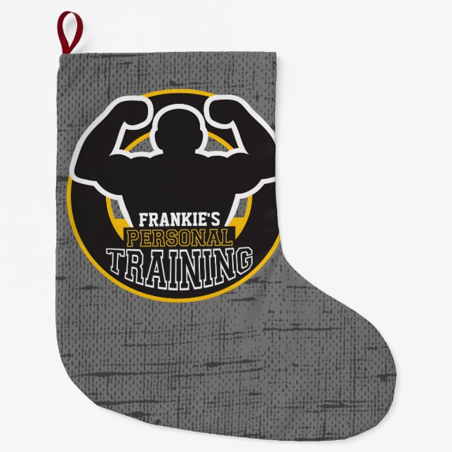 Grande Chaussette De Noël Entraîneur du GYM Power Training Fitness Custom (Devant)