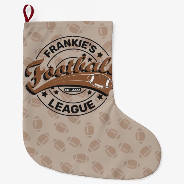 Grande Chaussette De Noël Équipe de joueurs de football (Devant)