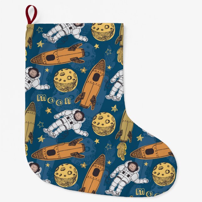 Grande Chaussette De Noël Espace (Devant)