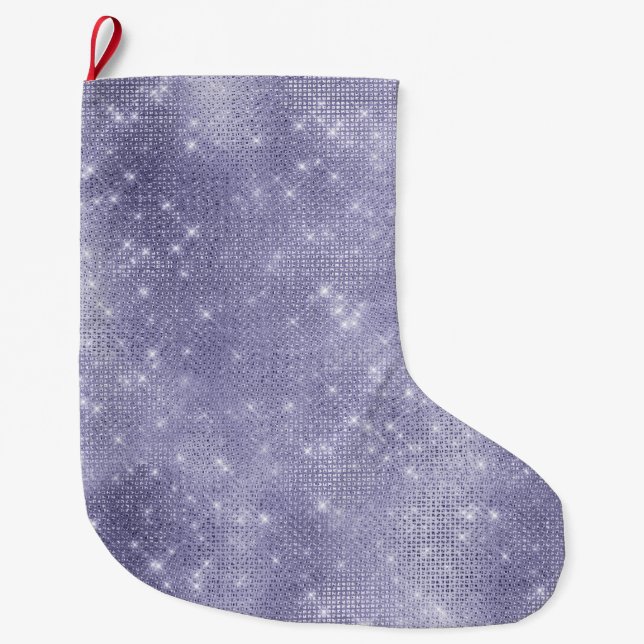 Grande Chaussette De Noël Étincelle de rêve pourpre (Devant)