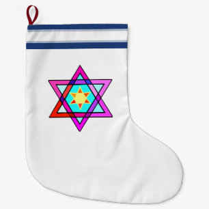 Grande Chaussette De Noël Étoile de David juive