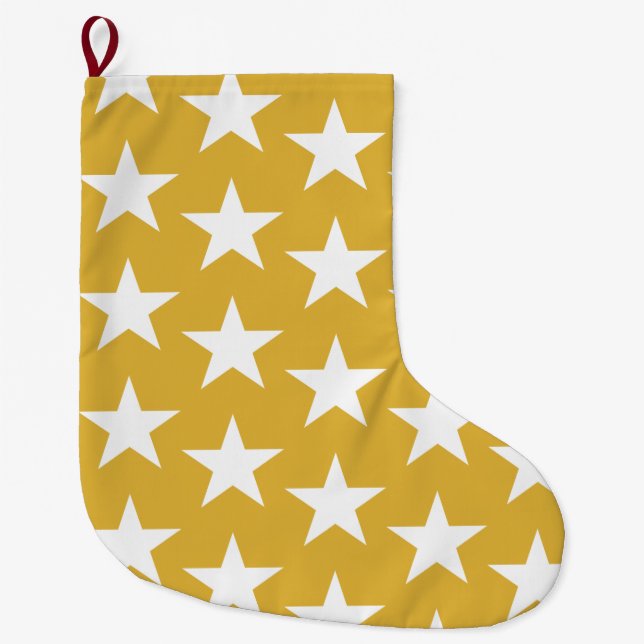 Grande Chaussette De Noël Étoiles Motif 22 (Devant)