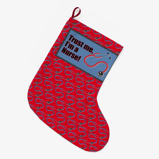 Grande Chaussette De Noël Faites-moi confiance Im Une Infirmière Drôle Médic (Devant (Accrochage))