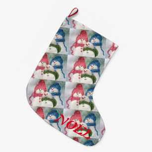 GRANDE CHAUSSETTE DE NOËL FAMILLE FUN SNOWMAN