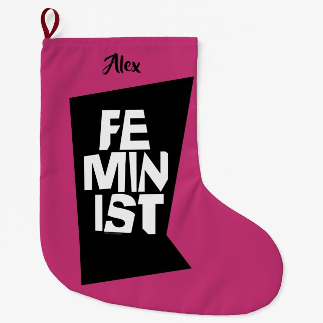 Grande Chaussette De Noël Femme égale imitation de fille féminine féministe (Devant)