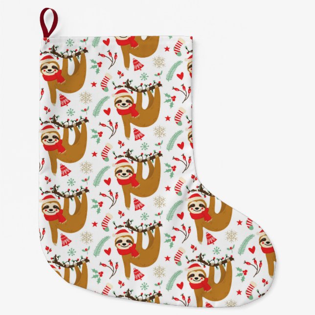 Grande Chaussette De Noël Fentes Grosse réserve de Noël (Devant)
