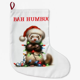 Grande Chaussette De Noël Ferret de désordre de Noël enchevêtré