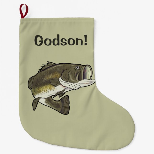 Grande Chaussette De Noël Filleul : Basse de large ouverture (Devant)