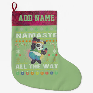 Grande Chaussette De Noël Fitness Panda Namaste Tout Le Chemin Laid Noël