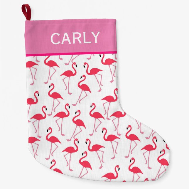Grande Chaussette De Noël Flamant rose (Devant)