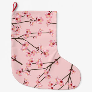 Grande Chaussette De Noël Fleur de cerise