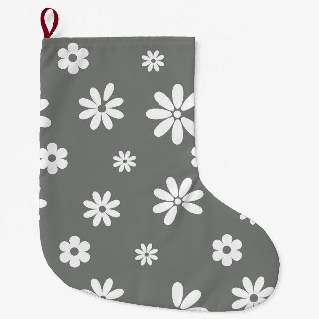 Grande Chaussette De Noël Fleurs et pétales 2 (Devant)