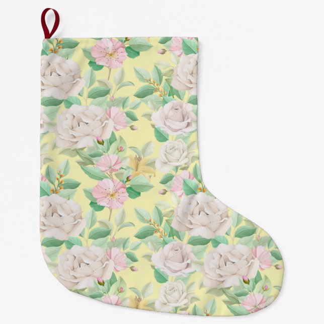 Grande Chaussette De Noël Floral (Devant)