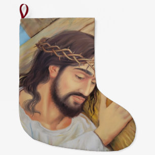 Grande Chaussette De Noël Foi chrétienne Jésus Christ