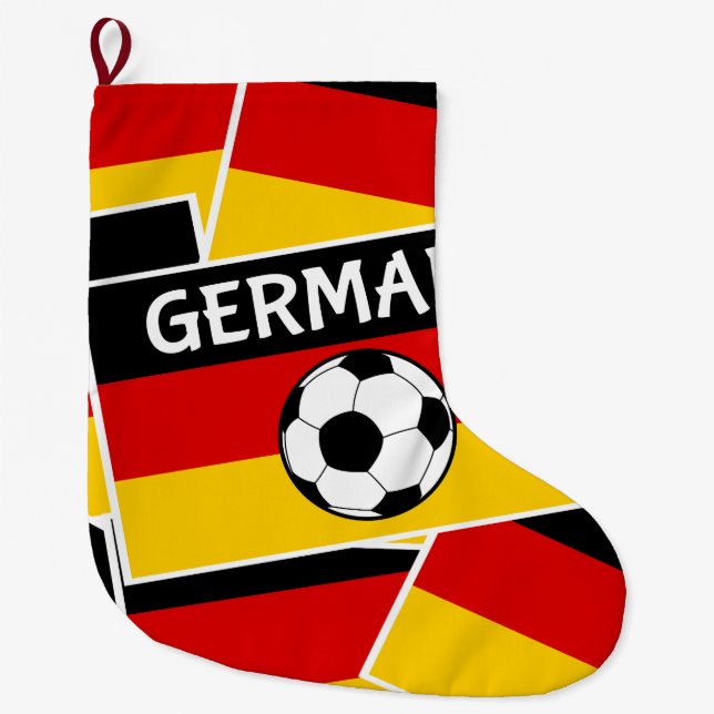 Grande Chaussette De Noël Football drapeau allemand (Devant)